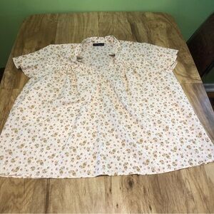 Lane Bryant Autumn Floral Lightweight Short Sleeve Top Womens Plus Size 24